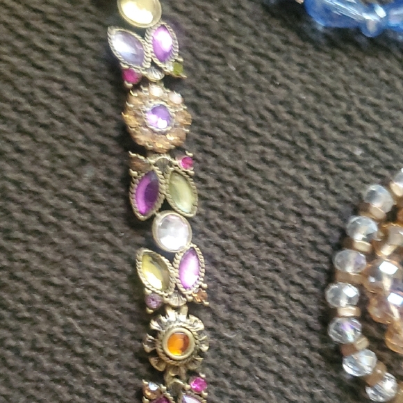 Mixed Beaded Bracelet Lot in Blue, Turquoise, Gold, Black - Picture 4 of 12